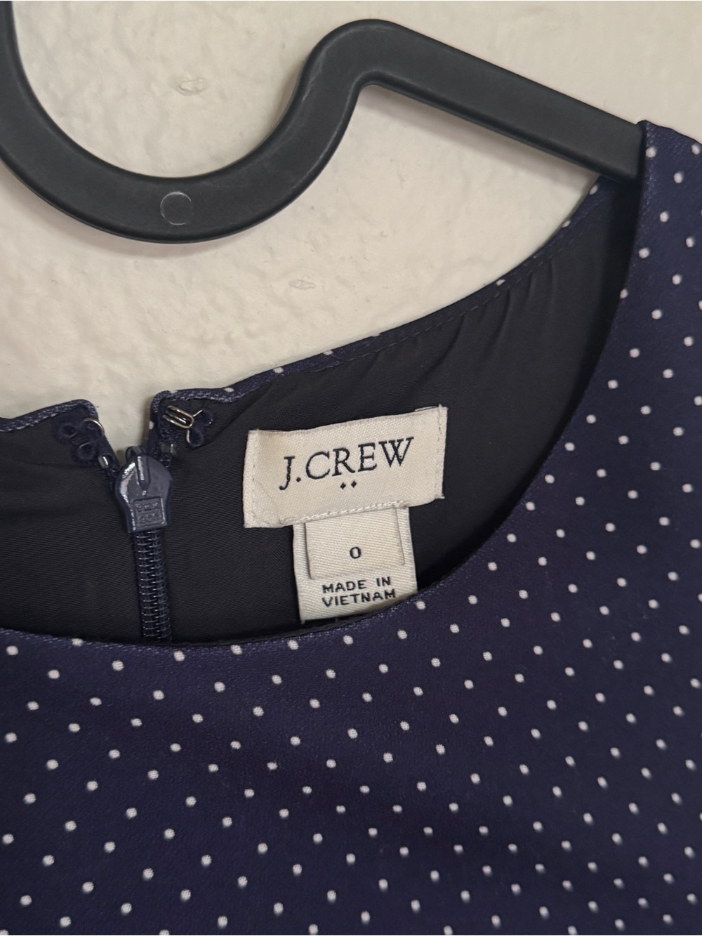 J. Crew Navy Blue Polka Dot Sleeveless Mini Dress - Picture 5 of 6